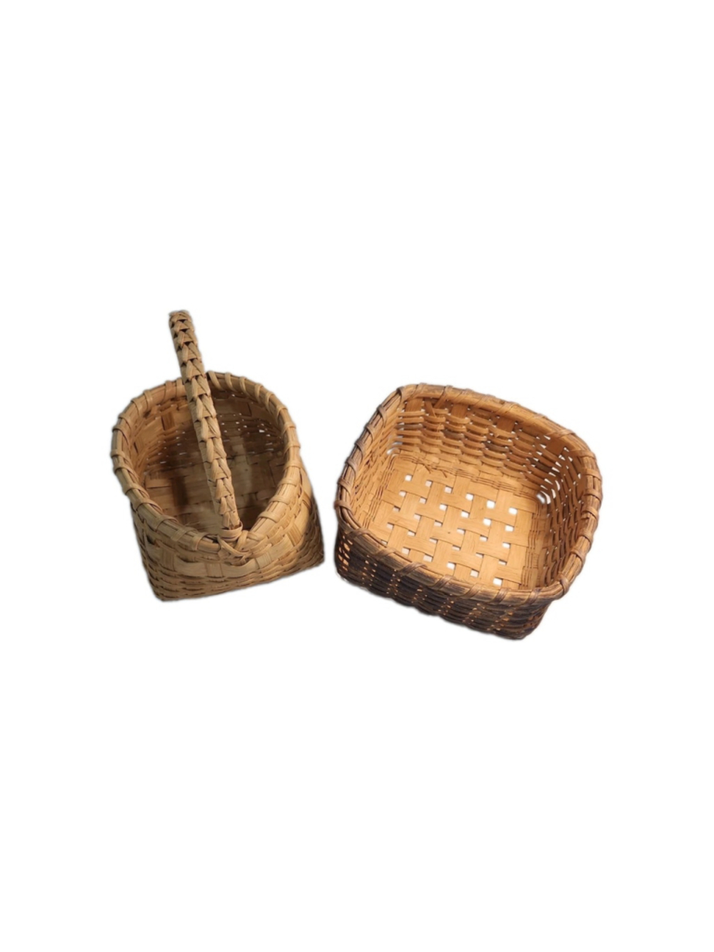 2 Split Wood Baskets, Farmhouse Decor
